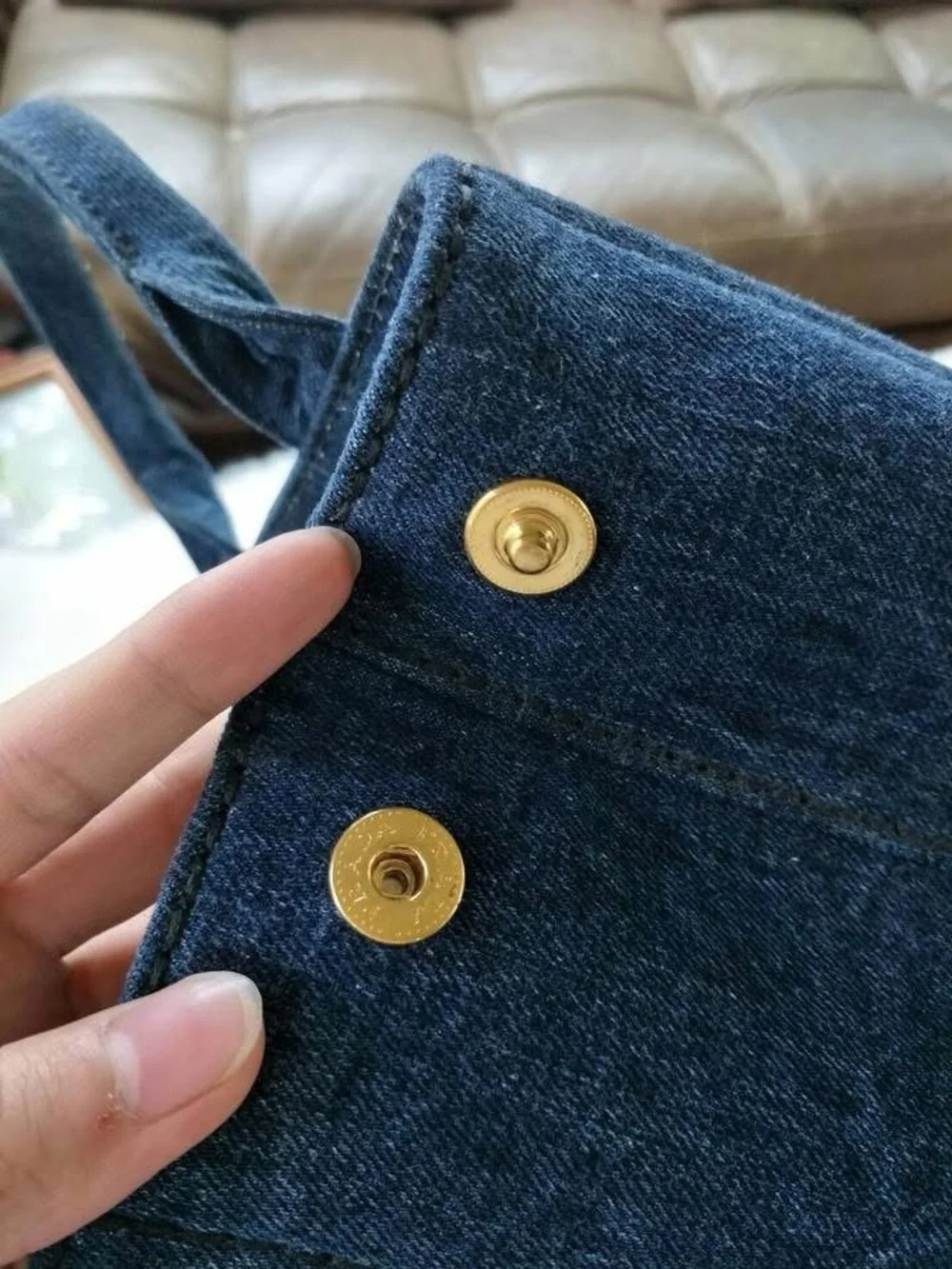 Prada Denim Tote Bag in Dark Blue with Removable Strap